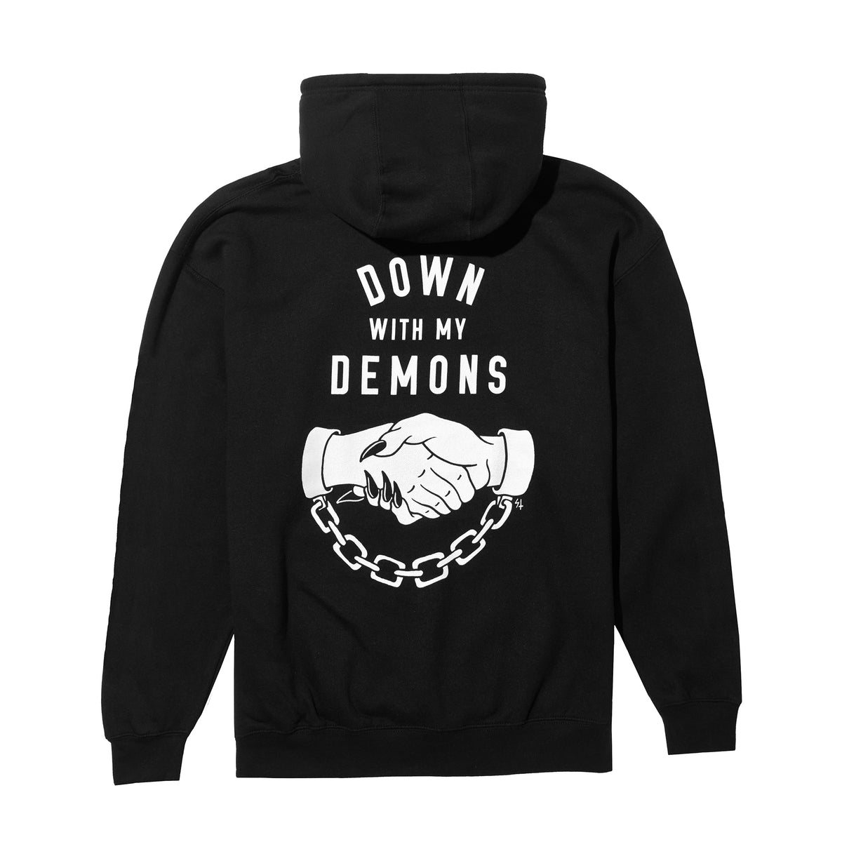 Down With My Demons Pullover Hoodie - Black - Lurking Class