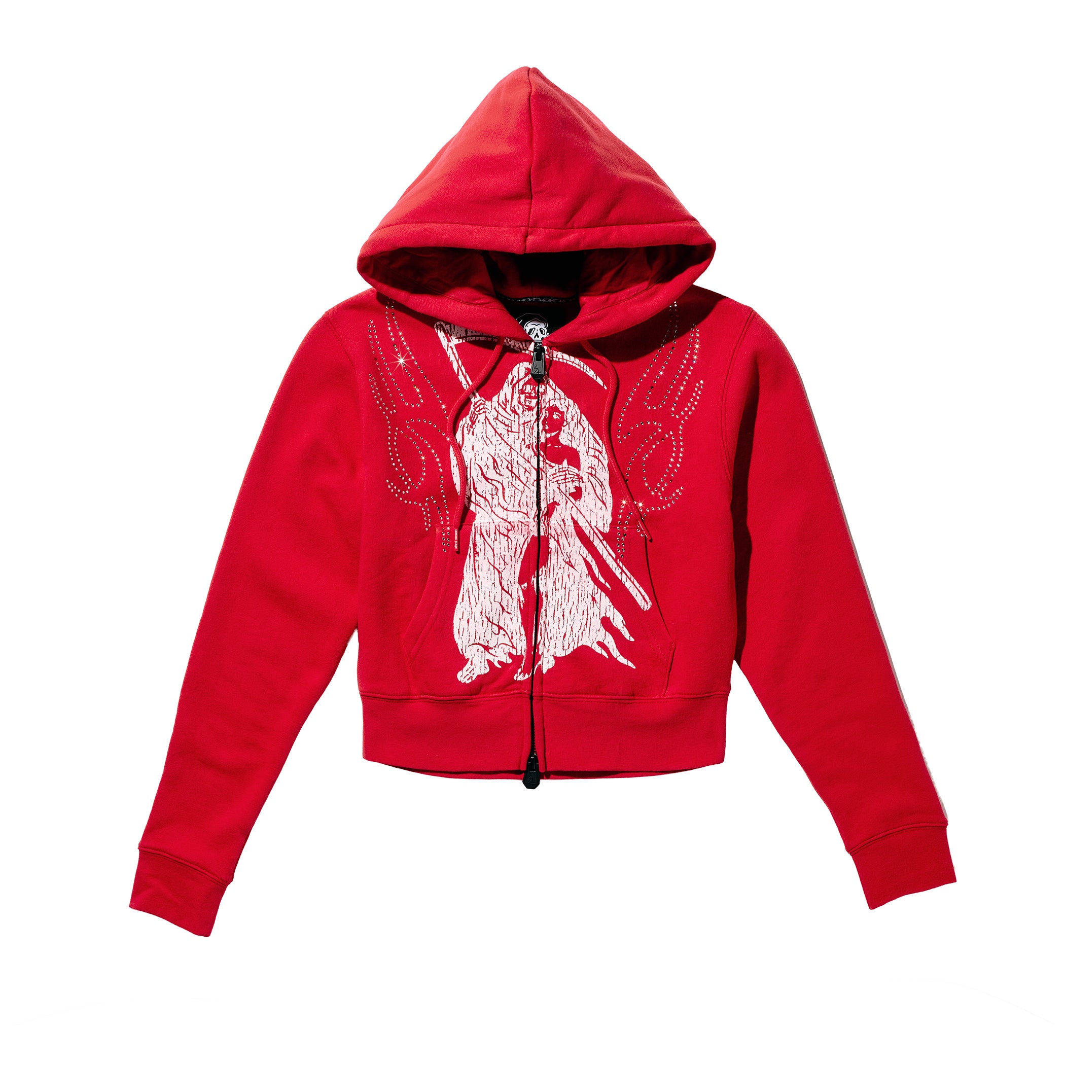 Don't Pray For Me Women's Zip Hoodie - Red – Lurking Class