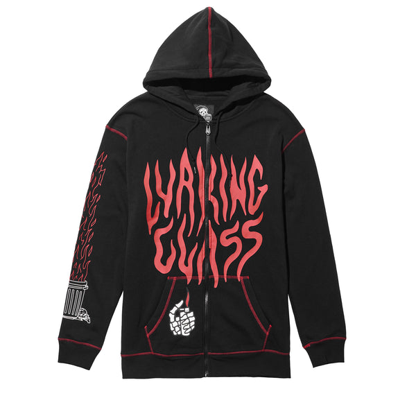 Dumpster Fire Women s Zip Hoodie Black Lurking Class