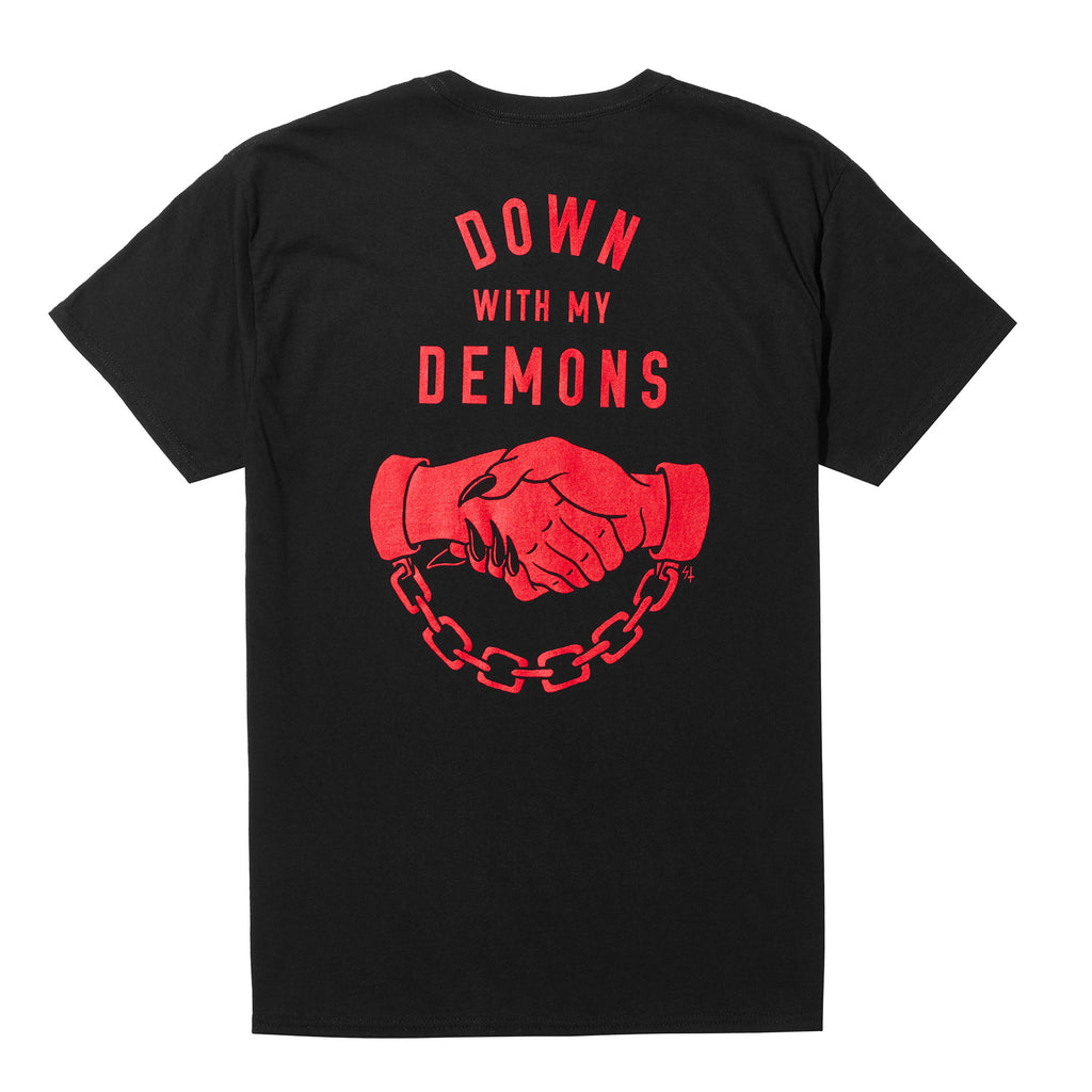 Down With My Demons Tee - Black/ Red