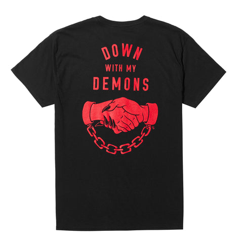 Down With My Demons Tee - Black/ Red