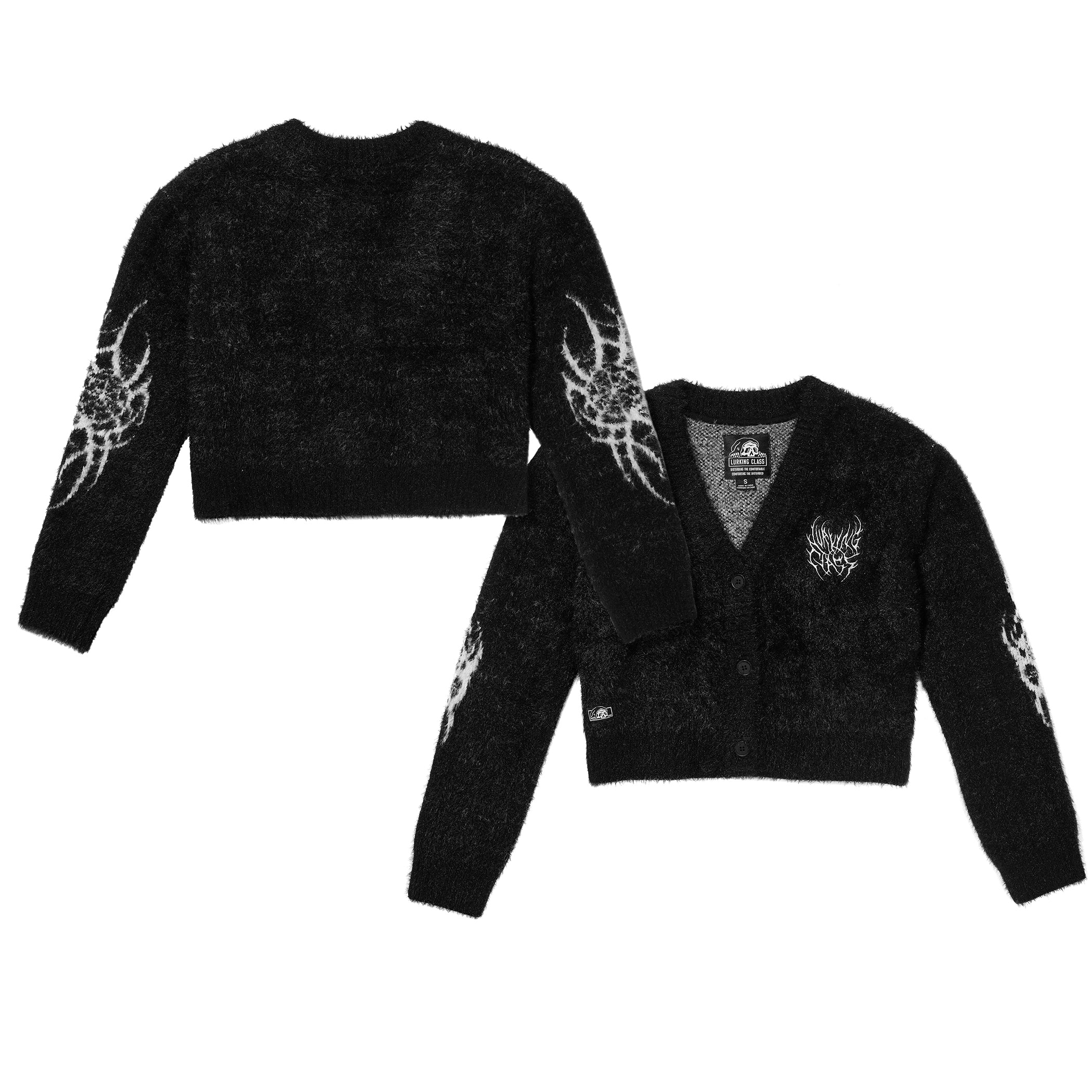 Sin Cardigan x Kyle Grand - Women's Black Cropped Cardigan