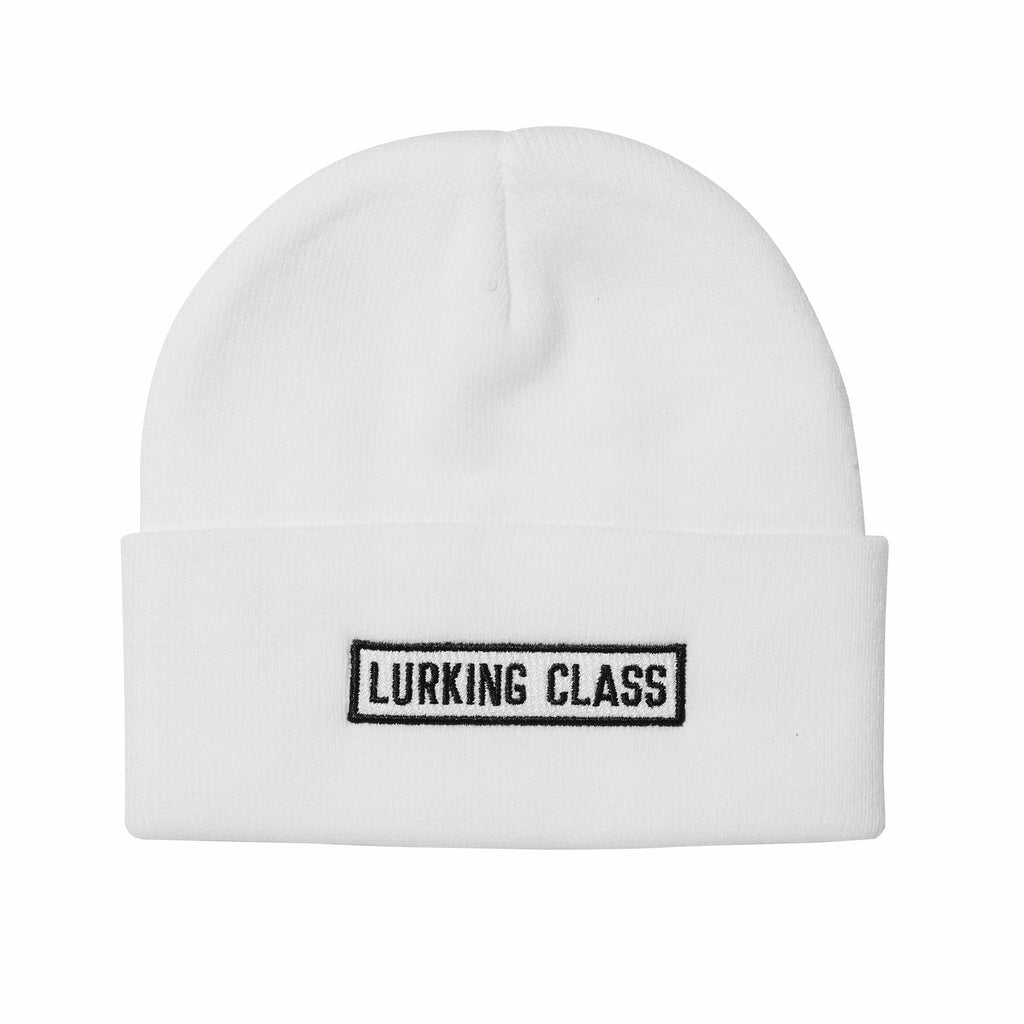 Lurker Gas Station Box Logo Beanie - White - Lurking Class