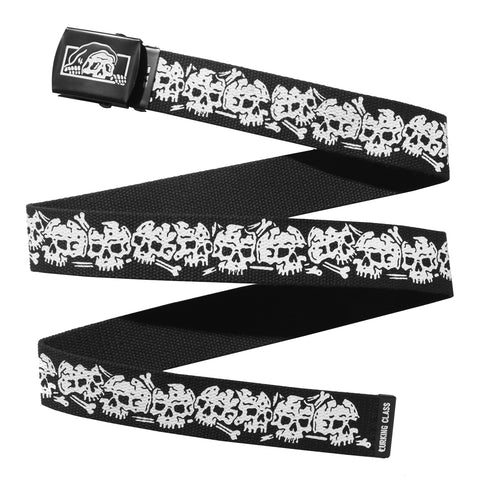 Skull Stripe Belt - Black