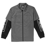 Stay Sharp Zip Up Work Shirt - Charcoal