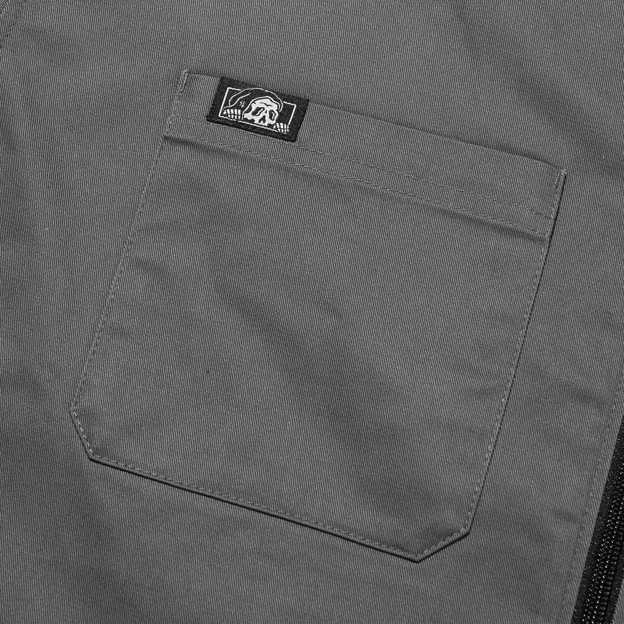 Stay Sharp Zip Up Work Shirt - Charcoal – Lurking Class