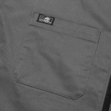 Stay Sharp Zip Up Work Shirt - Charcoal