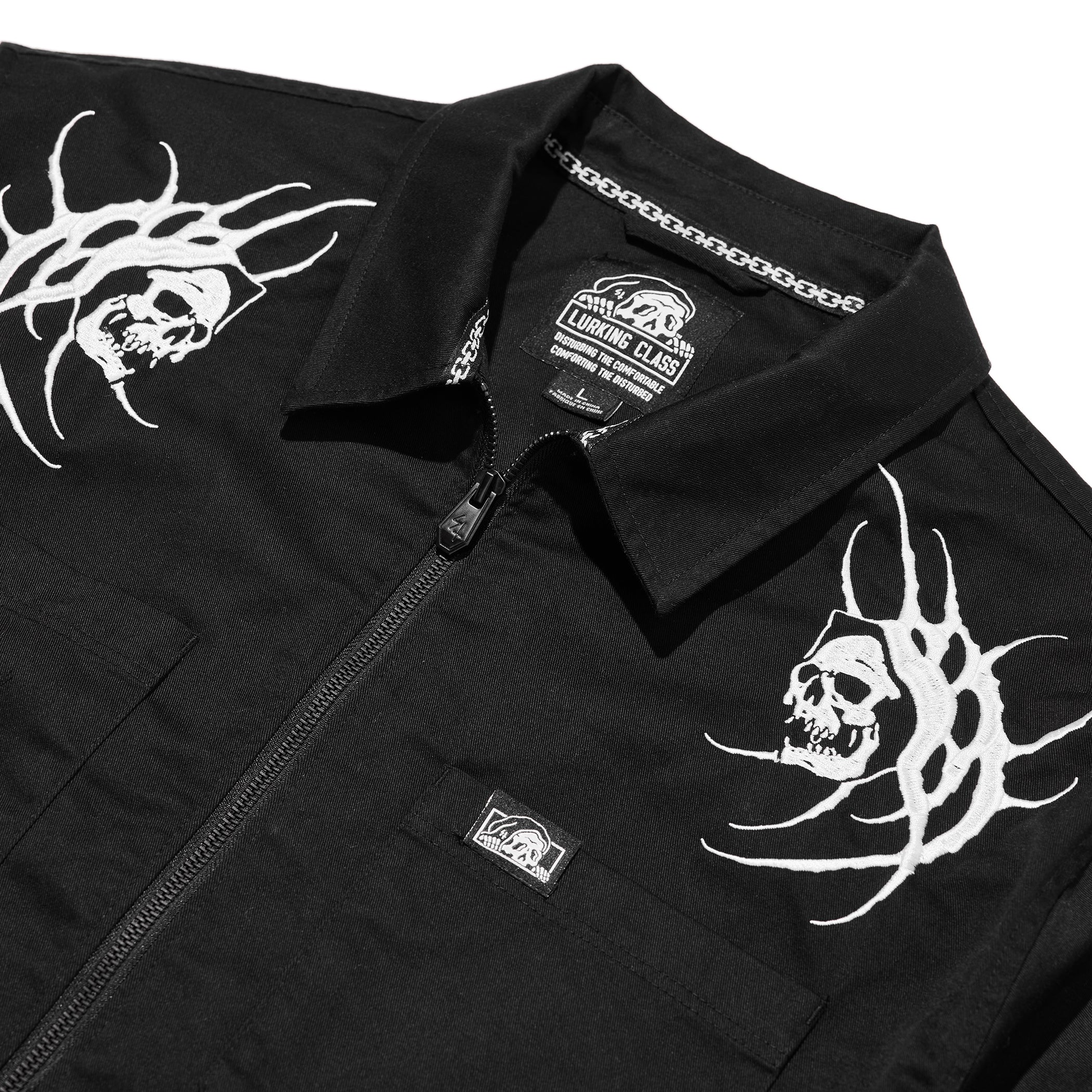 Sin Zip Up Work Shirt - Black – Lurking Class