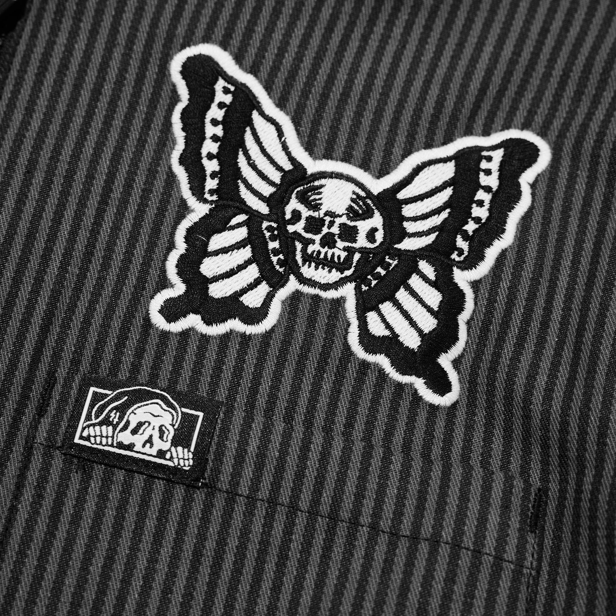 Skullfly Women's Crop Work Shirt - Black – Lurking Class