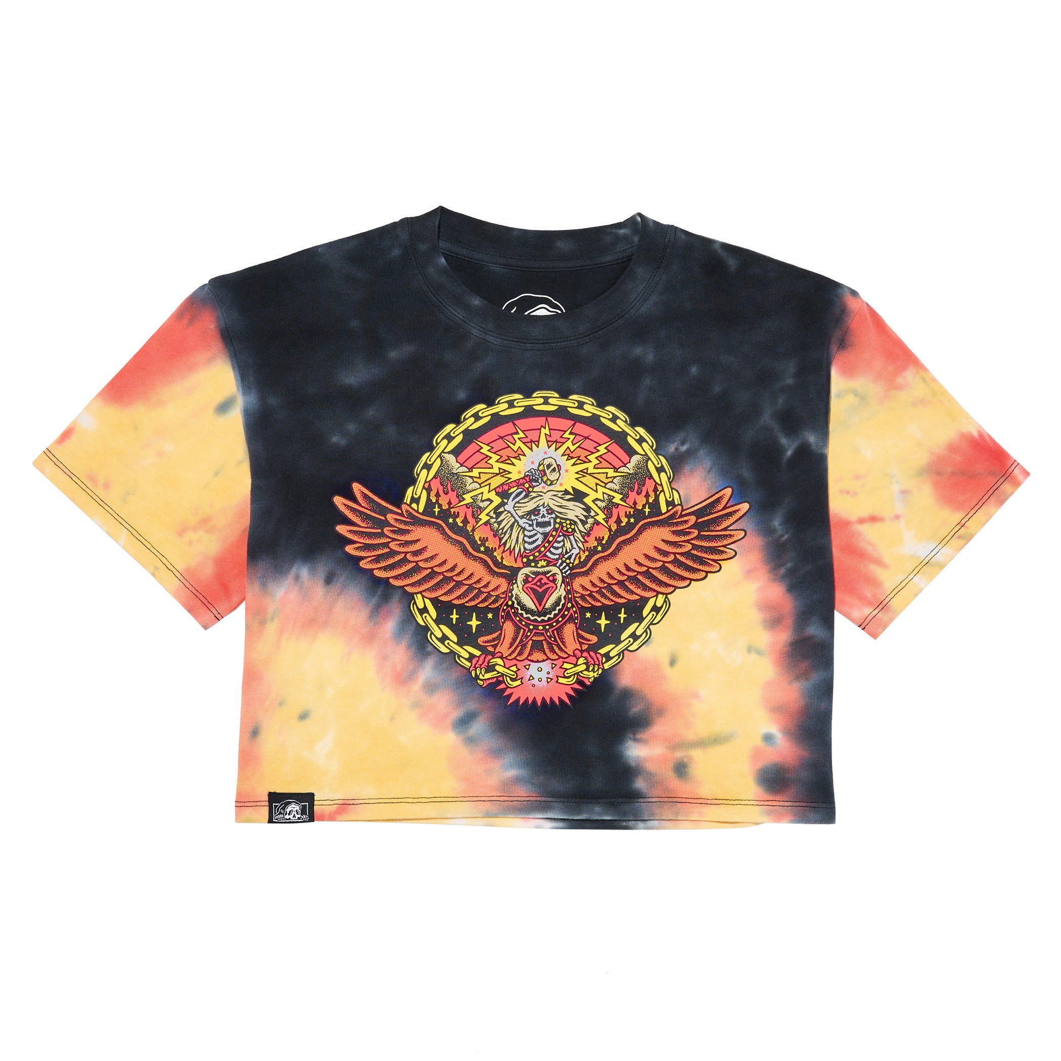 新品未使用　24-25 LURKING CLASS FIRE SKULL 153 Lurking Class by Sketchy Tank Fire Black & Yellow Hoodie at