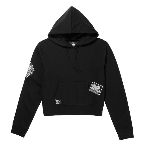 Web Skull Women's Zip Hoodie - Black – Lurking Class