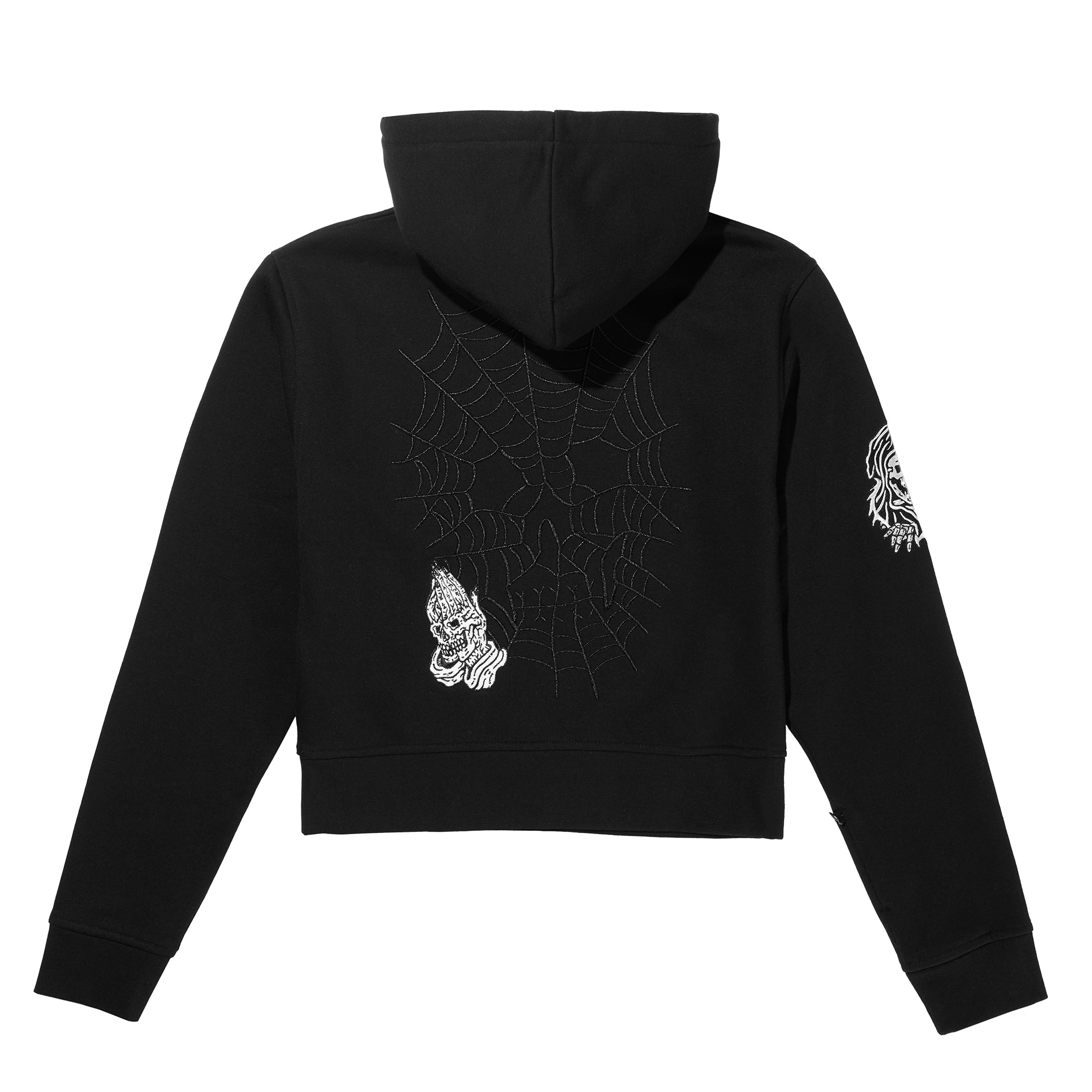 ルッキー Web Skull Women's Zip Hoodie - Black – Lurking Class