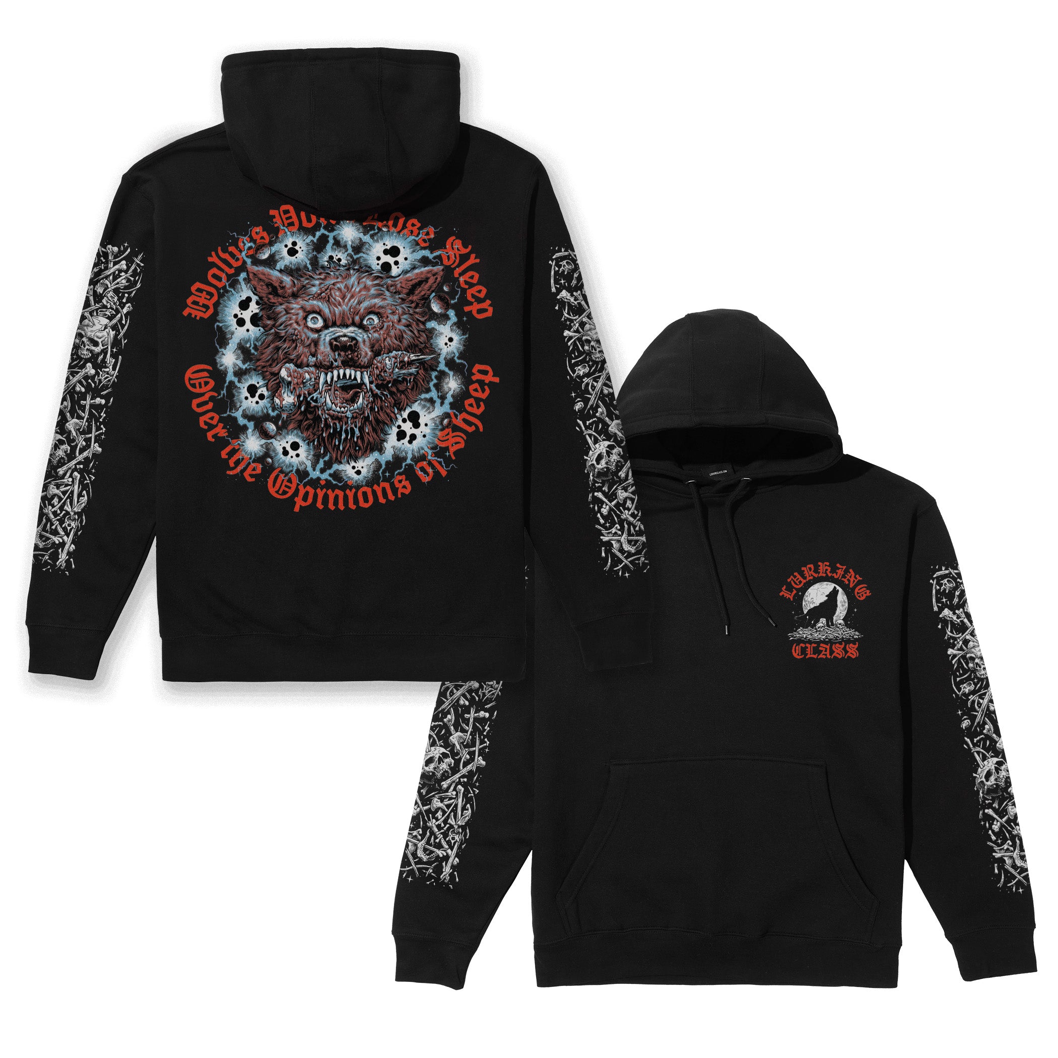 Stikker Wolf Hoodie - Black – Lurking Class
