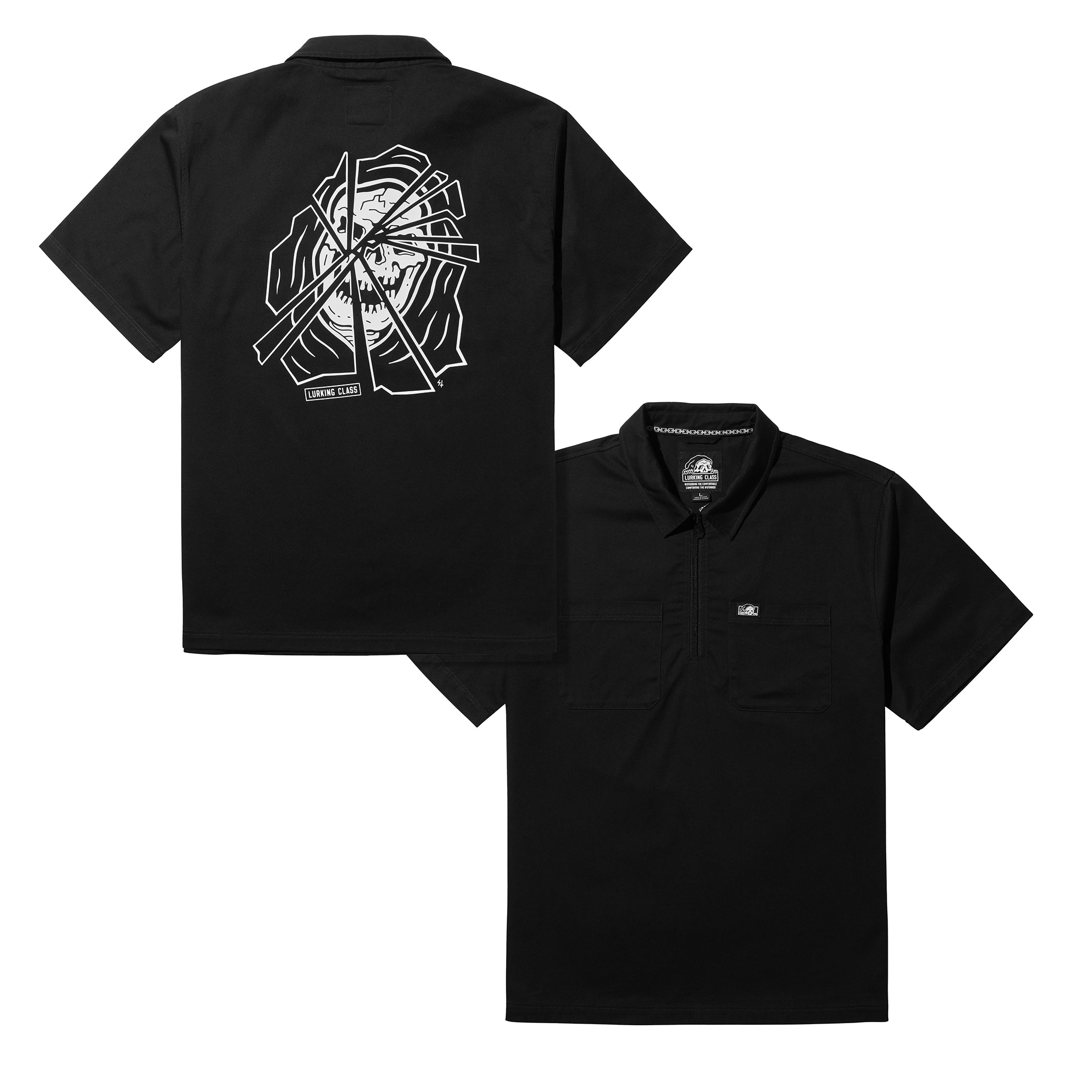 Shatter 1/4 Zip Work Shirt - Black – Lurking Class