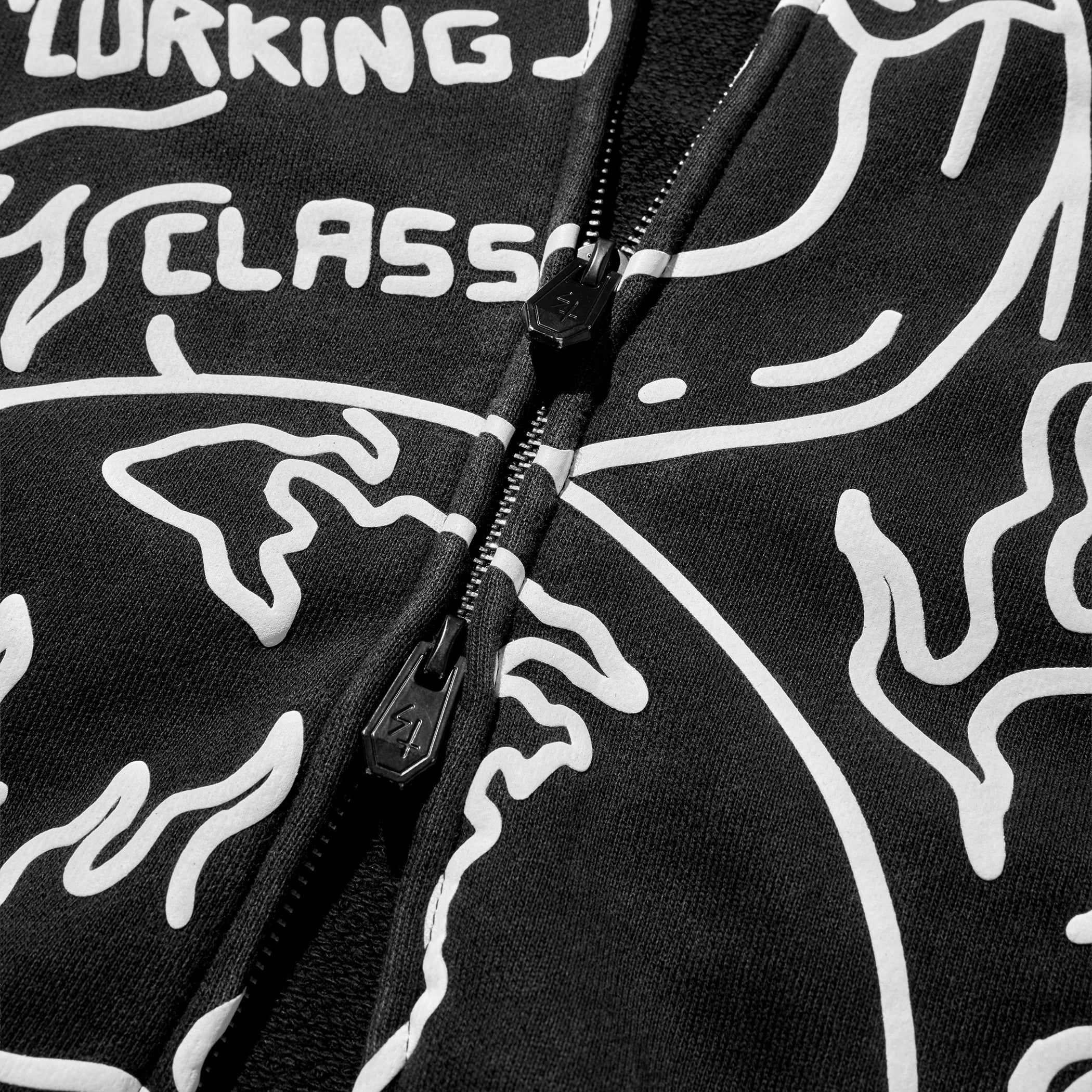 Out Of Order Zip Hoodie - Charcoal Wash – Lurking Class