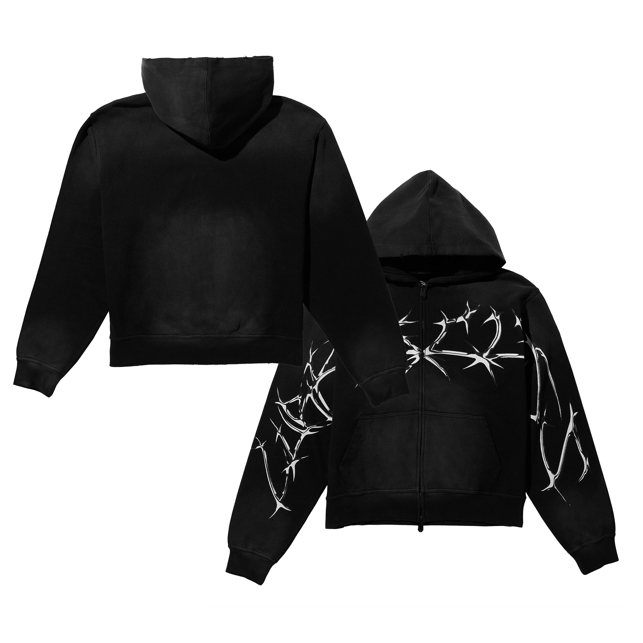 Sigil Zip Hoodie - Black Wash – Lurking Class