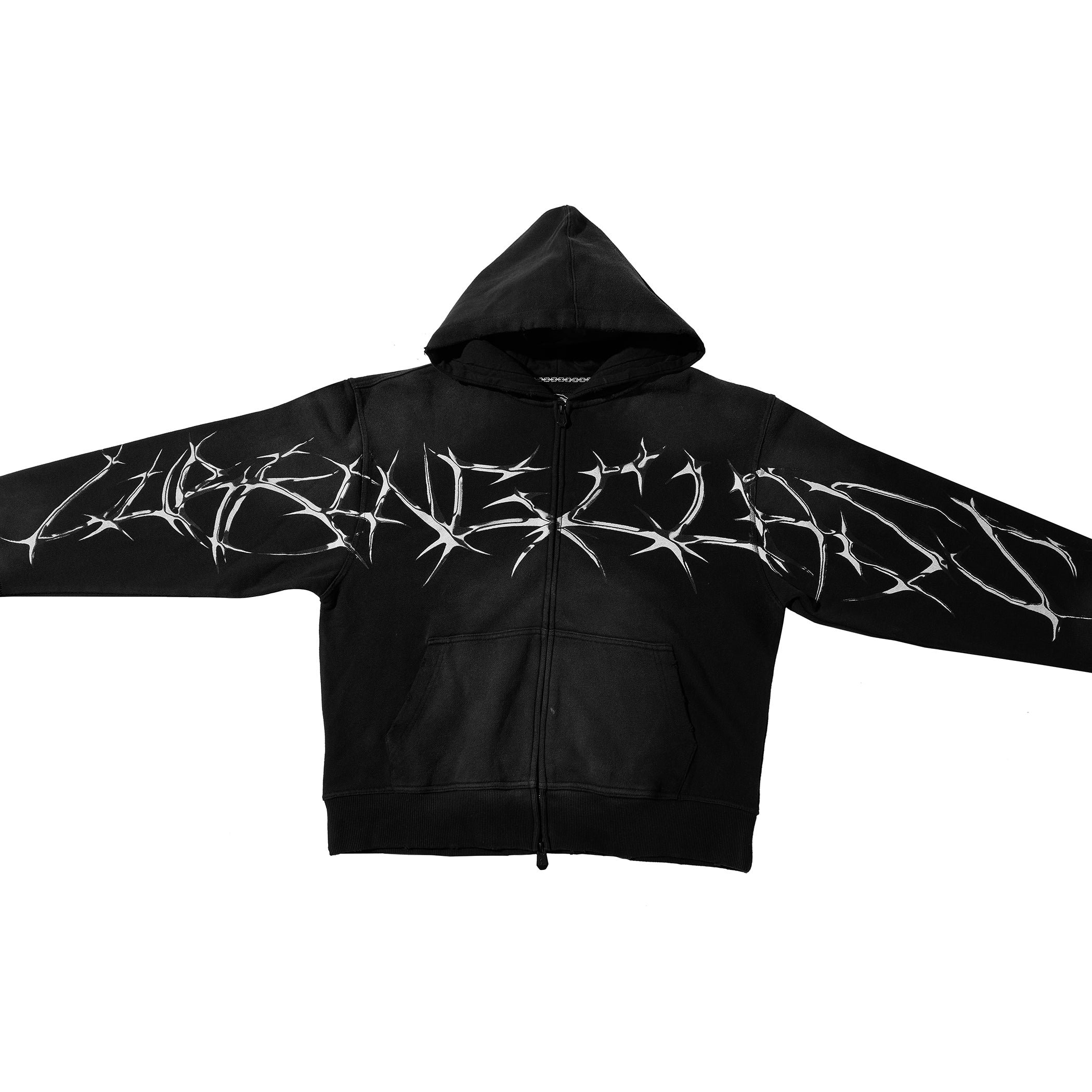 Sigil Zip Hoodie - Black Wash – Lurking Class
