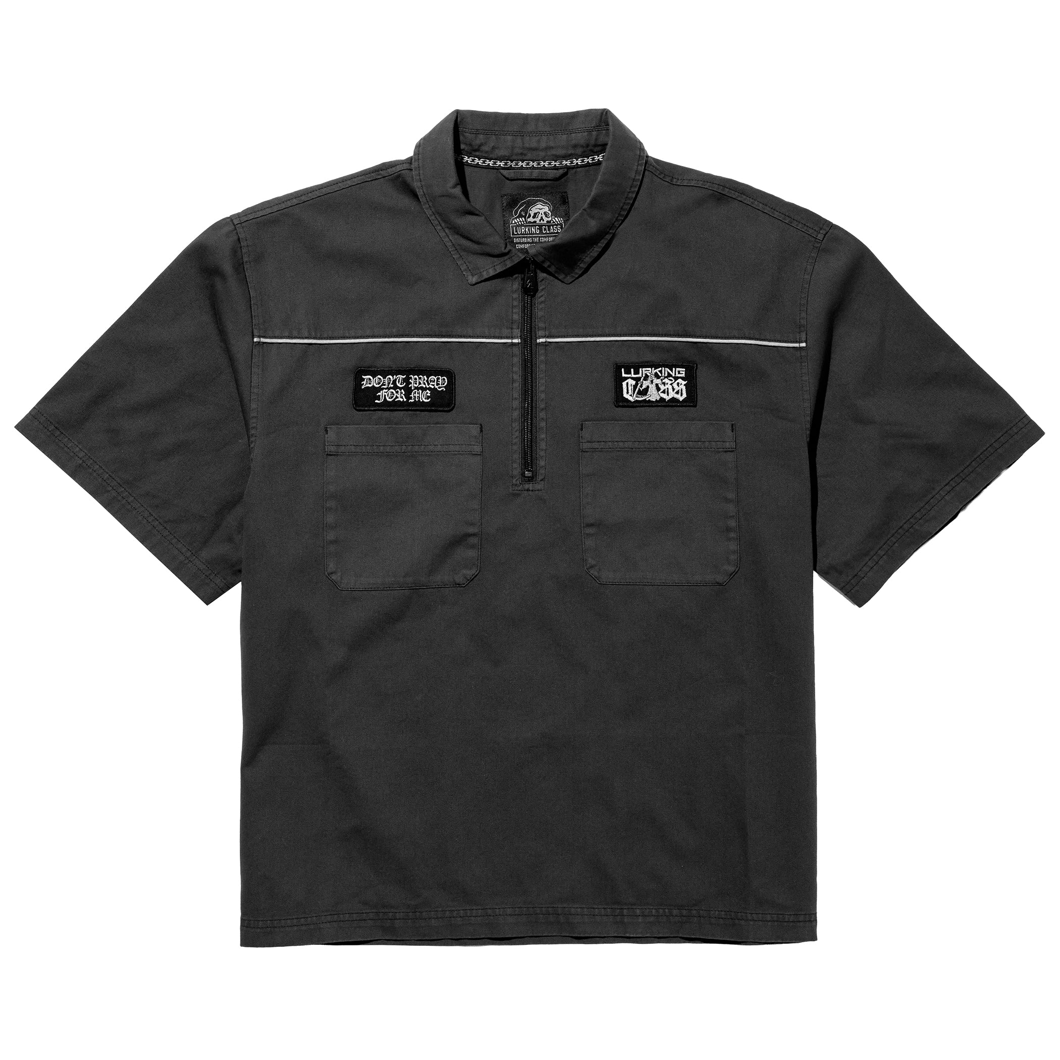 Rock Of Ages Quarter Zip Work Shirt - Black – Lurking Class
