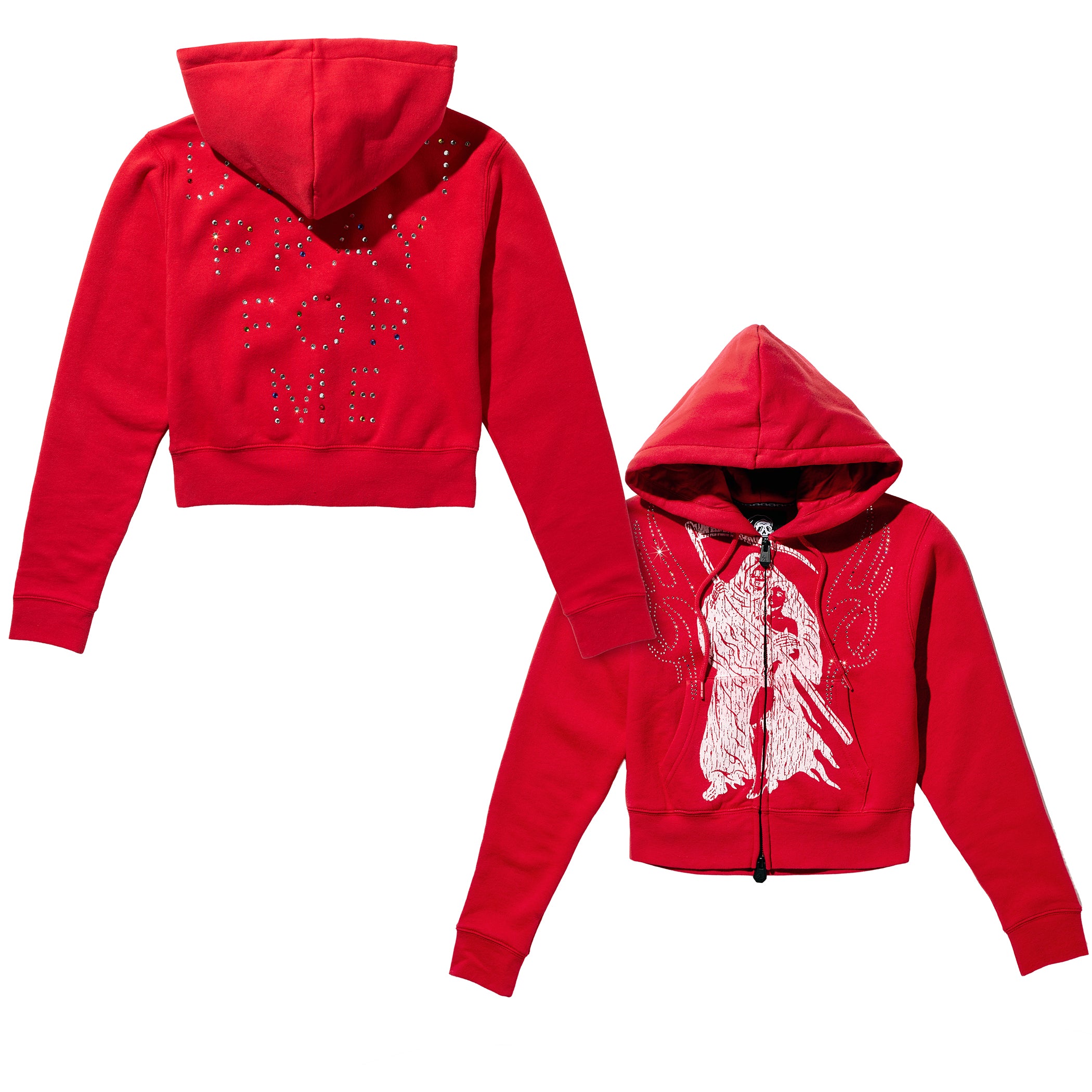 トップス praying GIRL AND CIGARETTE HOODIE Don't Pray For Me Women's Zip Hoodie - Red – Lurking Class