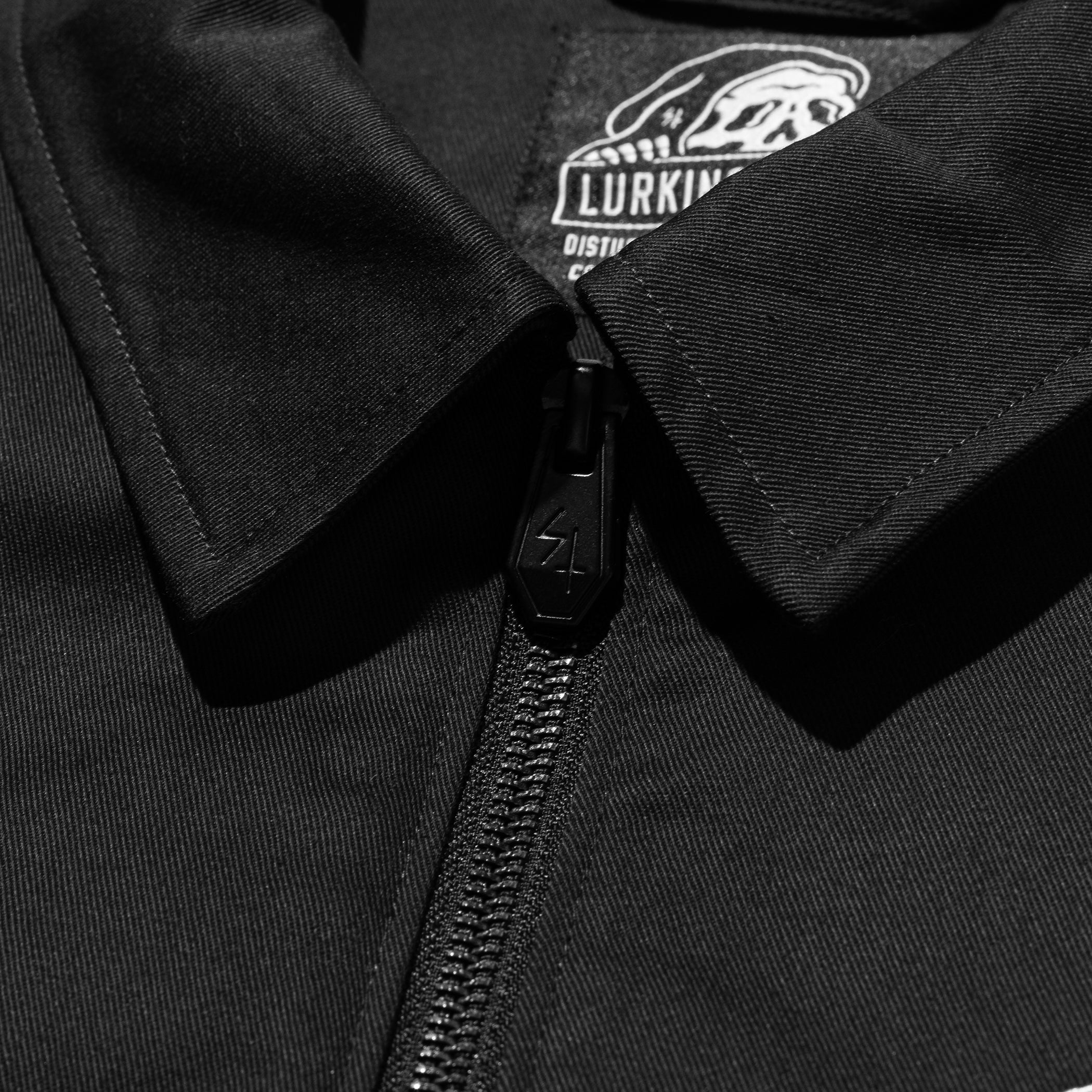 Look Back Full Zip Work Shirt - Black – Lurking Class