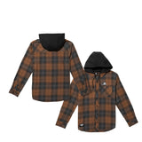 Lurker Hooded Flannel - Brown/Black Plaid