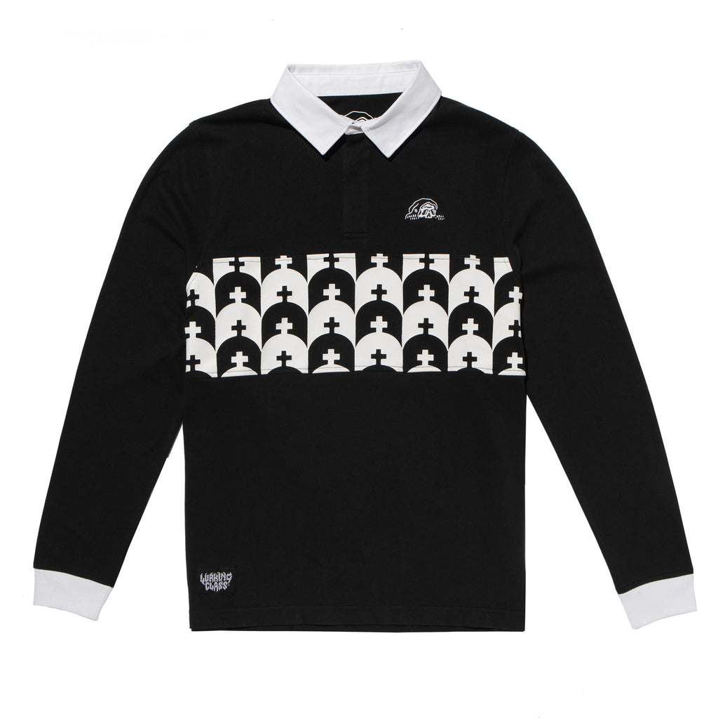 Graves Long Sleeve Rugby Shirt - Black