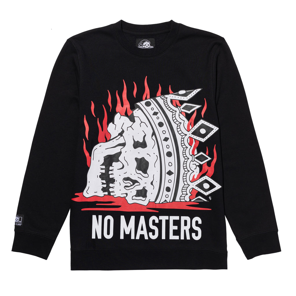 No Master Program No Masters Crew Fleece - Black – Lurking Class