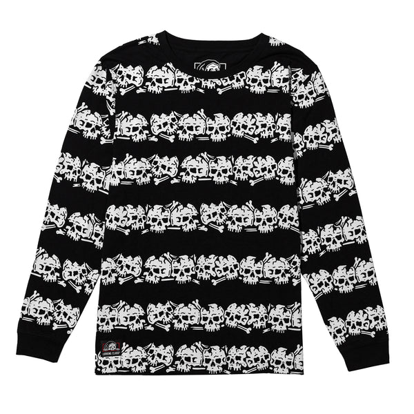 Skulls Stripe Long Sleeve - Black – Lurking Class