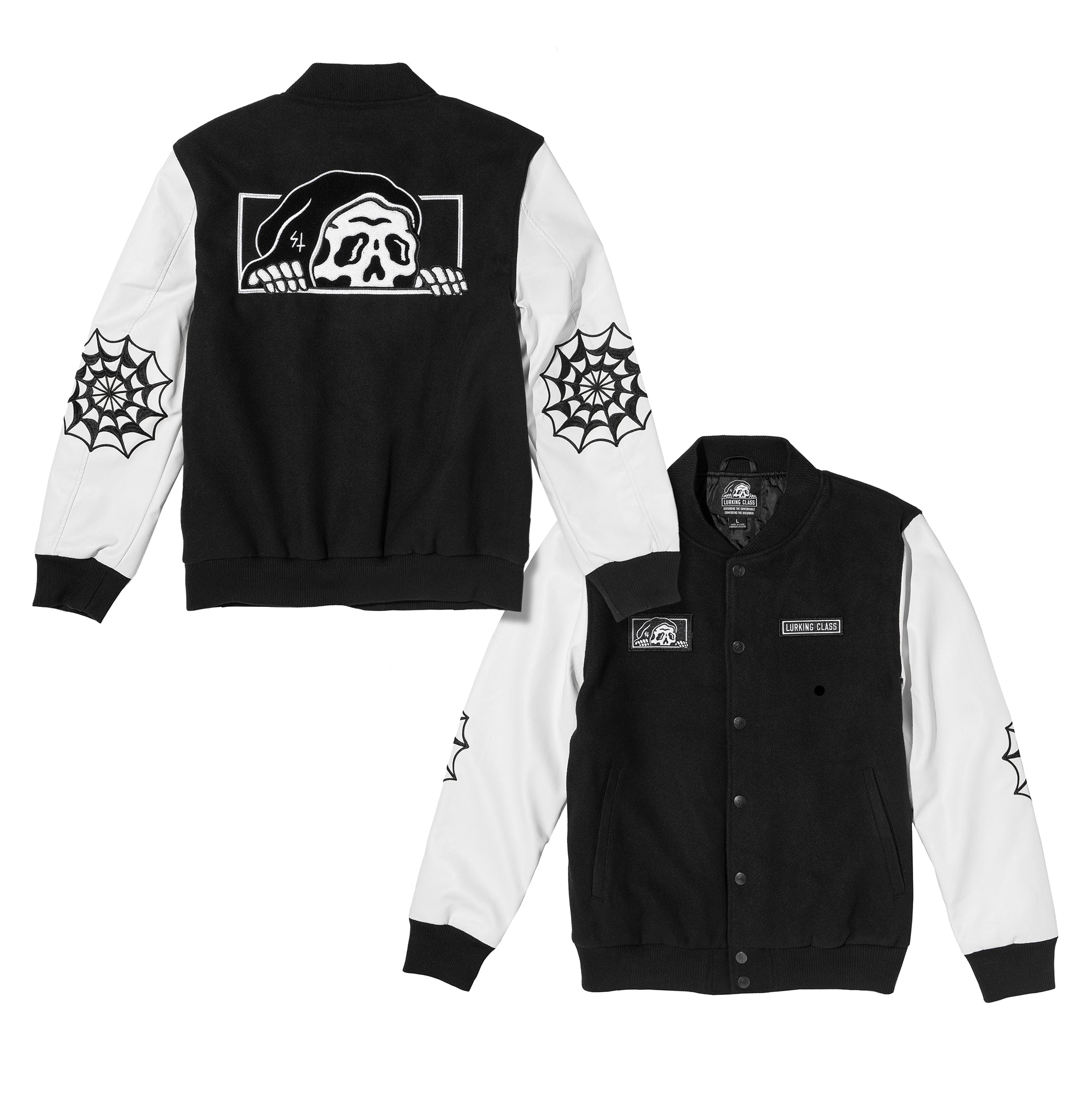【GRAILZ】ELDERLY COUPLE VARSITY JACKET [BLACK] 그레일즈(GRAILZ) ELDERLY COUPLE VARSITY JACKET [BLACK