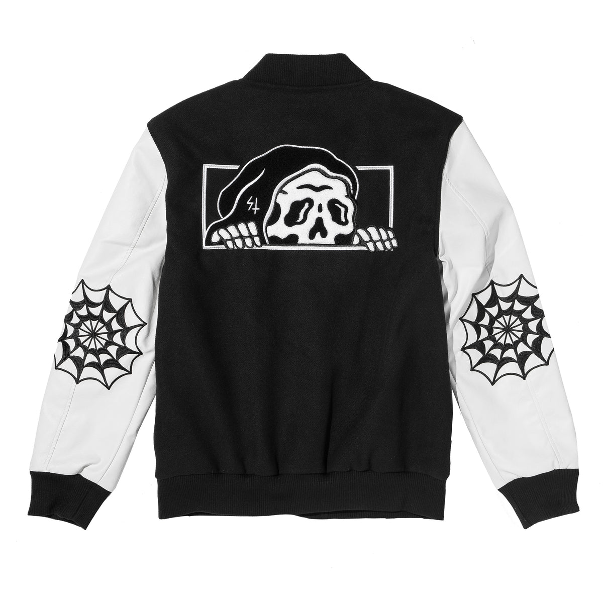 LC Box Logo Varsity Jacket - Black/White – Lurking Class