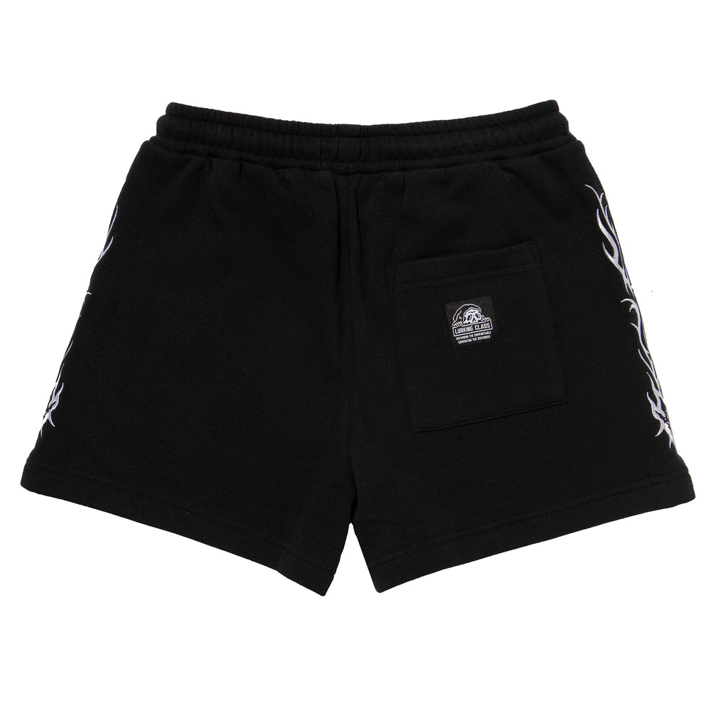 Skull Flame Women's Sweat Shorts - Black – Lurking Class