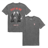 Trust No One Women's Oversized Tee - Acid Washed Black