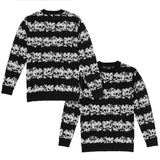 Skull Stripe Women's Sweater - Black