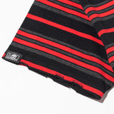 Webs Women's Striped Oversized Tee - Red/Black