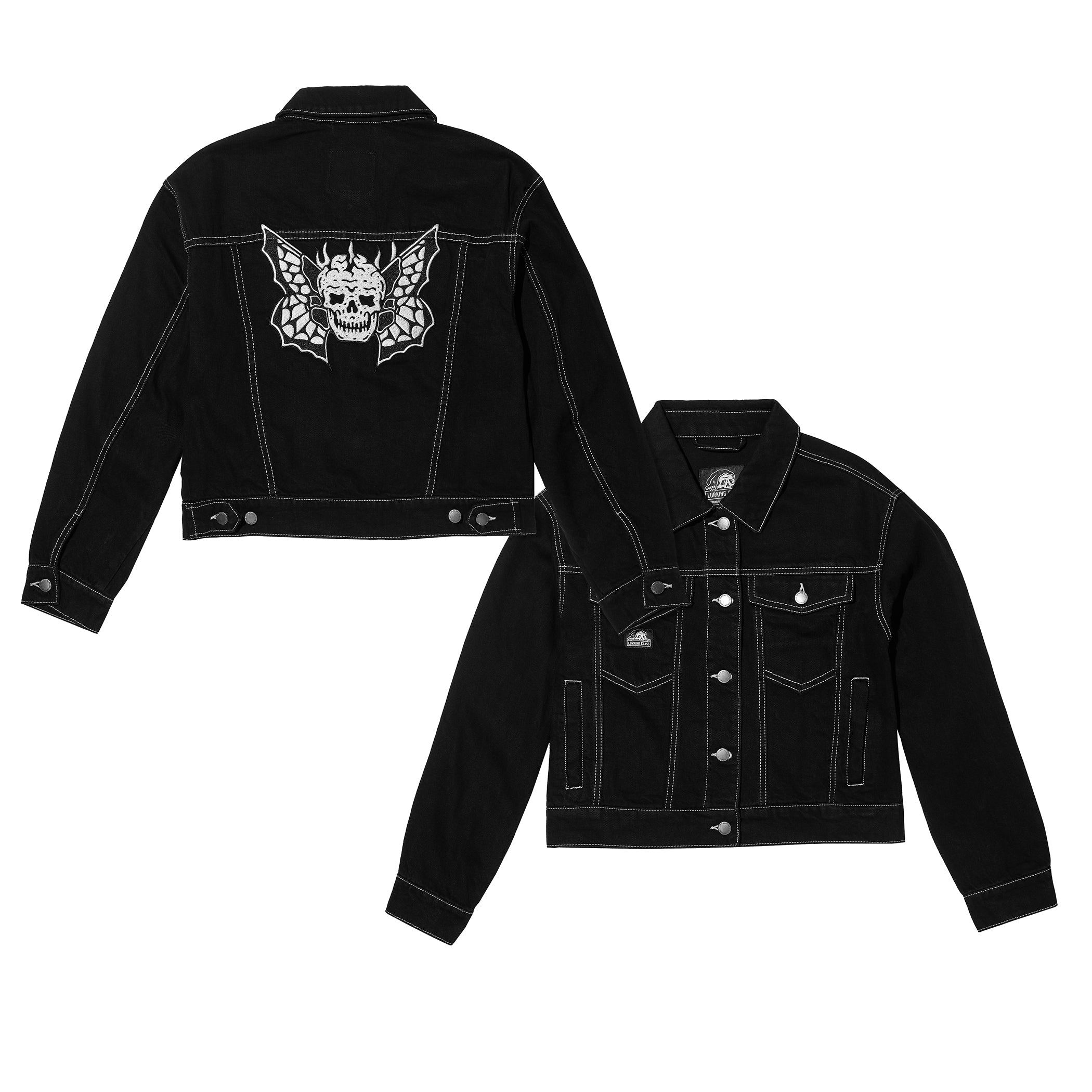 Skullfly Women's Denim Jacket - Black – Lurking Class