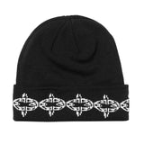 Spiked Chain Beanie - Black