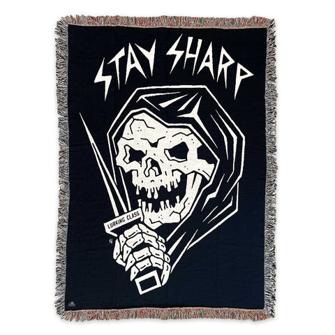 Stay Sharp Woven Tapestry - Black