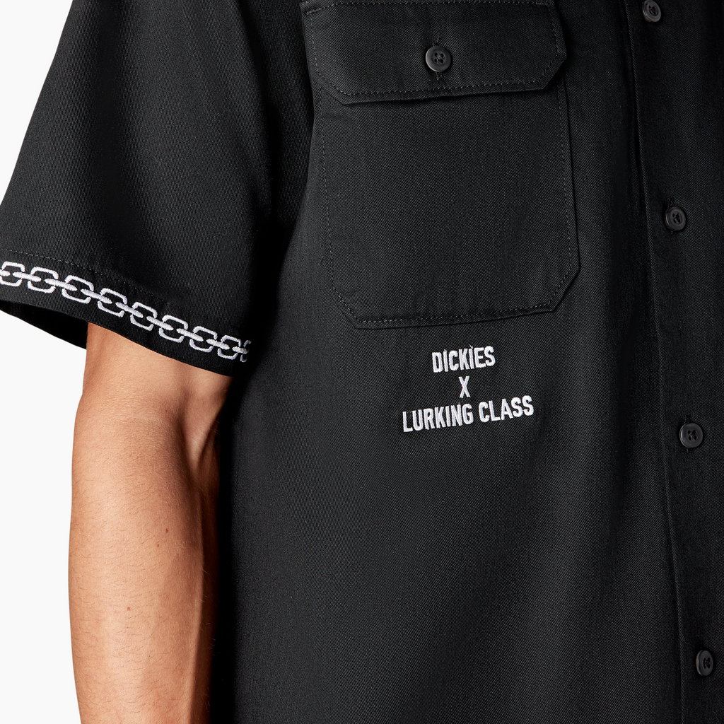 Dickies x Lurking Class Demons Button Up Work Shirt Black