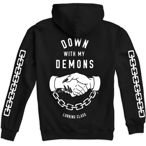 Down With My Demons Pullover Hoodie - Black