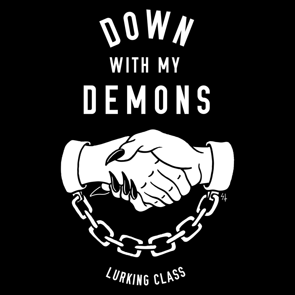Down With My Demons Pullover Hoodie Black Lurking Class