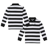 Lurker Women's Long Sleeve Striped Rugby Shirt - Black/White