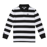 Lurker Women's Long Sleeve Striped Rugby Shirt - Black/White